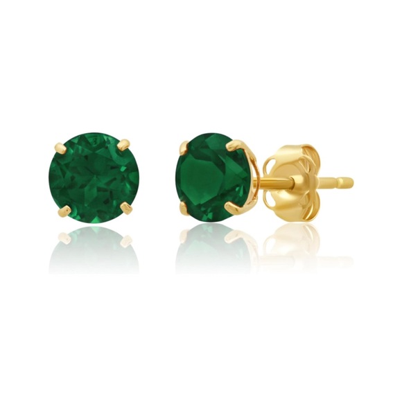 14k Solid Gold 1.5cttw Gemstone Solitaire Earrings - Picture 9 of 14